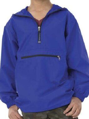 NWT Blue Charles River Apparel Youth Pack-N-Go Pullover Jacket